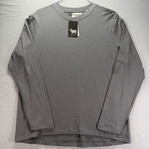 Olivers Apparel Shirt Mens XL Gray Long Sleeve Pure Merino Wool Crewneck NWT